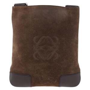 Loewe Anagram Suede Shoulder Bag Brown